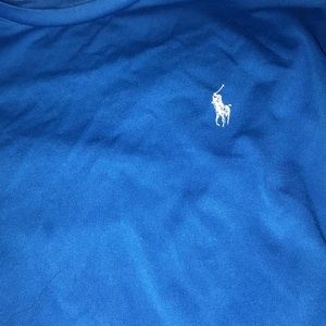 Blue athletic polo shirt